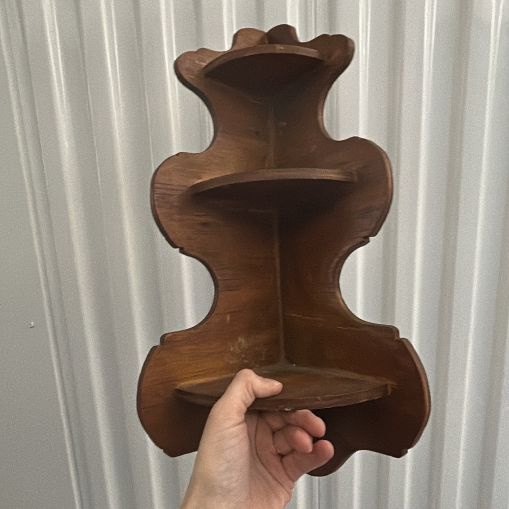 Vintage wooden corner shelf